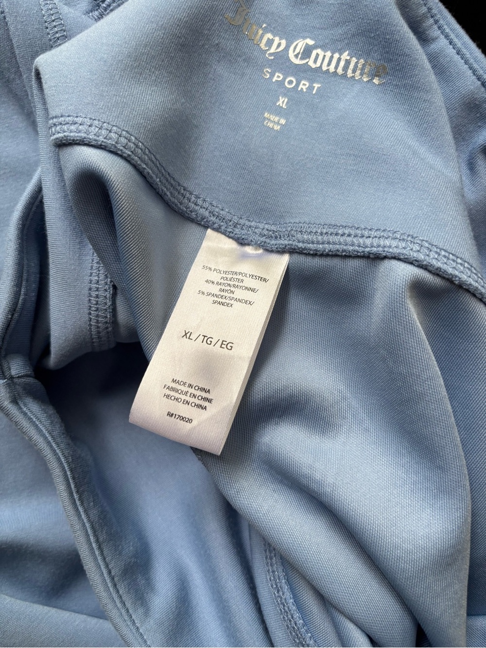 Juicy Couture Light Blue Rhinestone Logo Half-Zip Set with Pink Trim - Picture 5 of 5